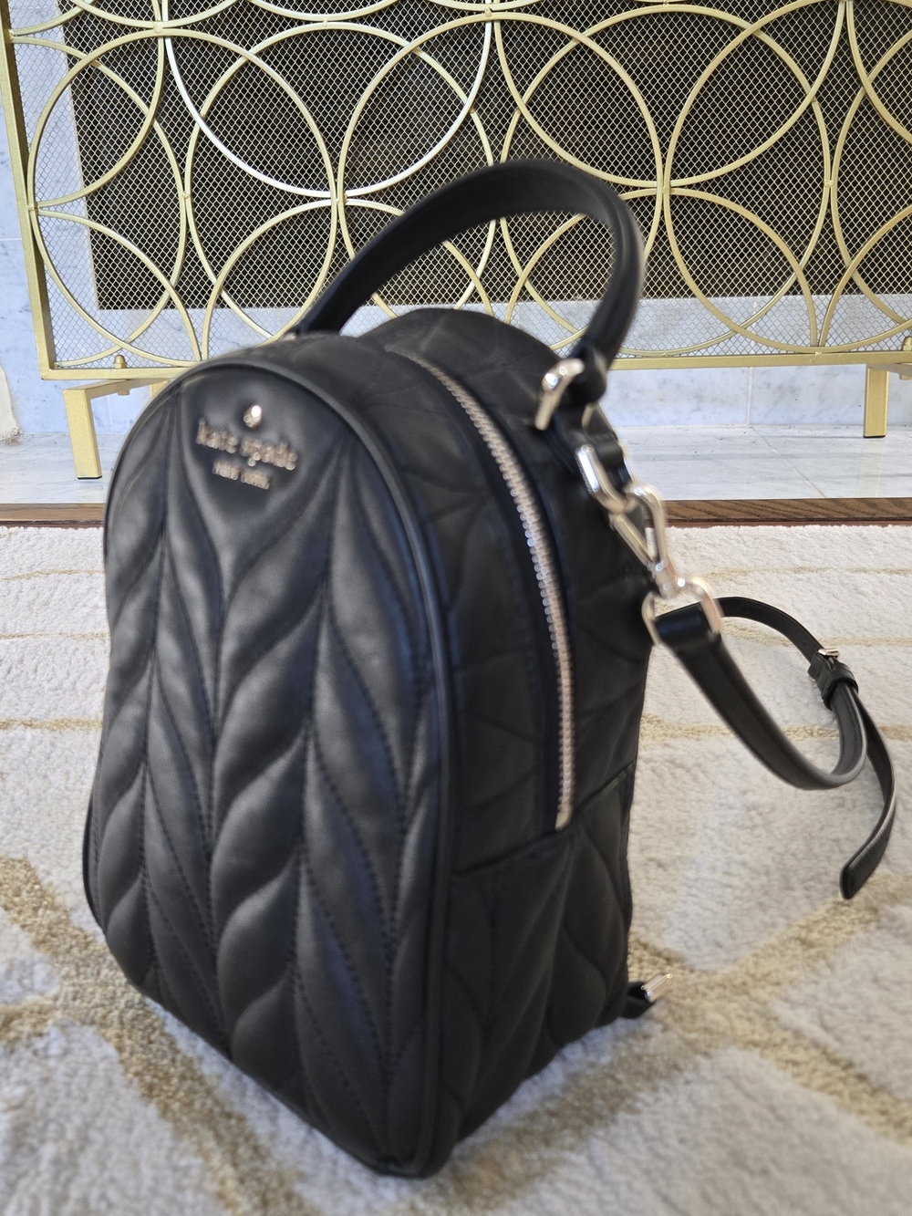 kate spade New York Quilted Black Mini Backpack - Picture 2 of 6